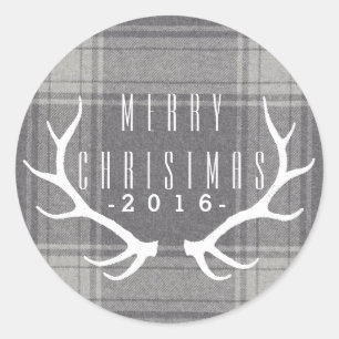 Hipster Antlers Weihnachten Runder Aufkleber