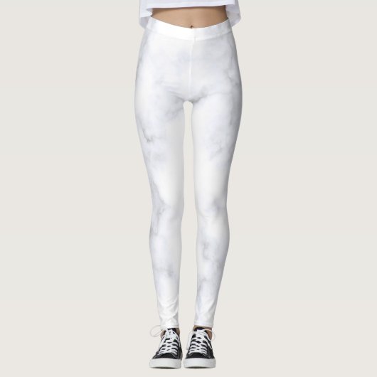 Hipster aus weißem Marmor Leggings (Vorderseite)
