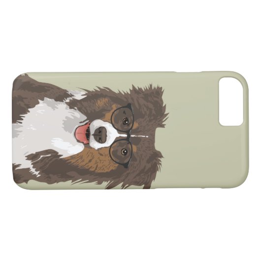 Hipster-australischer Schäfer-Hundetelefon-Kasten Case-Mate iPhone Hülle (Rückseite (Horizontal))