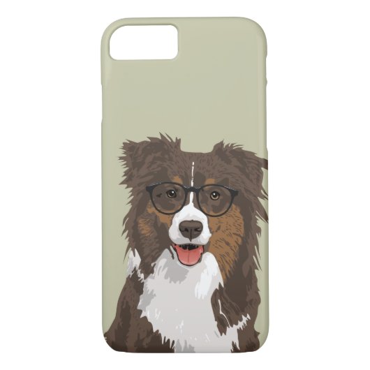 Hipster-australischer Schäfer-Hundetelefon-Kasten Case-Mate iPhone Hülle (Rückseite)