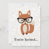 Hipster Baby Fox mit Brille Einladung (Vorderseite)