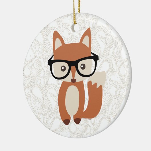 Hipster Baby Fox mit Brille Keramikornament (Links)