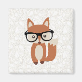Hipster Baby Fox mit Brille Magnet (Vorne)