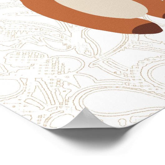 Hipster Baby Fox mit Brille Poster (Ecke)