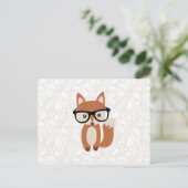 Hipster Baby Fox mit Brille Postkarte (Stehend Vorderseite)