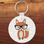 Hipster Baby Fox mit Brille Schlüsselanhänger (Rückseite)