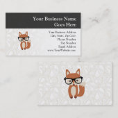 Hipster Baby Fox mit Brille Visitenkarte (Vorne/Hinten)