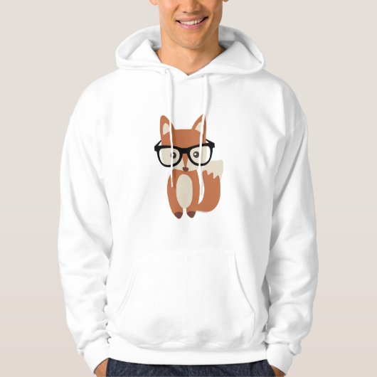 Hipster-BabyFox w/Glasses Hoodie (Vorderseite)