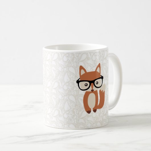 Hipster-BabyFox w/Glasses Kaffeetasse (VorderseiteRechts)