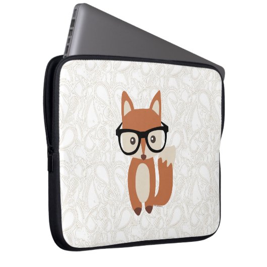 Hipster-BabyFox w/Glasses Laptopschutzhülle (Vorne Rechts)