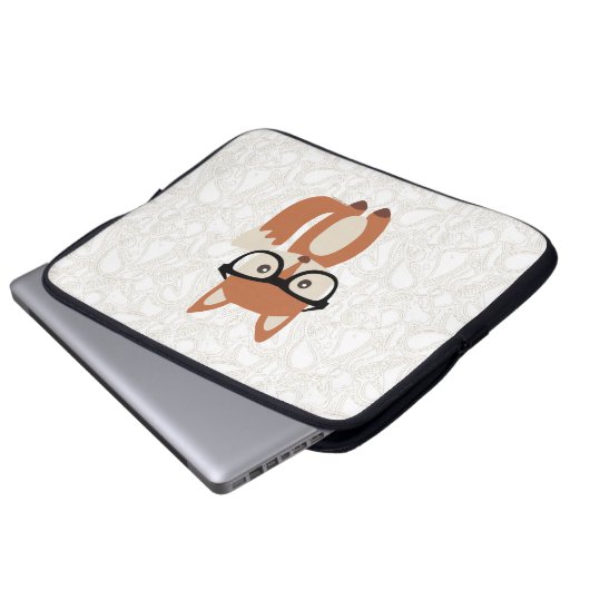 Hipster-BabyFox w/Glasses Laptopschutzhülle (Vorne Knopf)