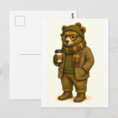 Hipster-Bär-Postkarte Postkarte (Vorne/Hinten)