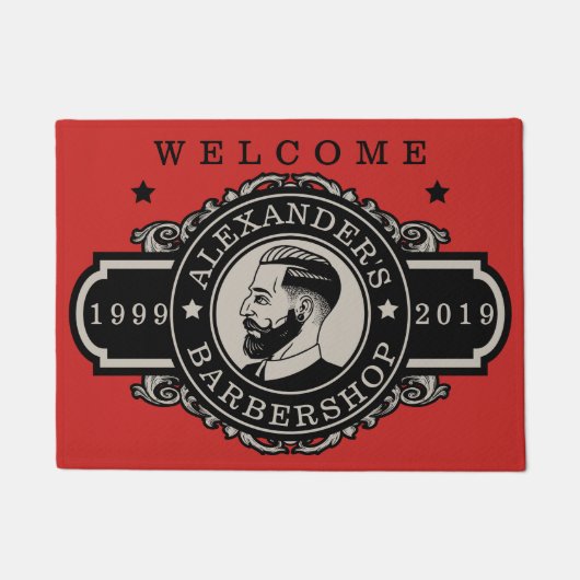 Hipster Barber personalisieren Fußmatte (Vorderseite)