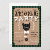 Hipster Bärte Bogen Krawatte Babydusche Vintag ein Einladung (Vorne/Hinten)