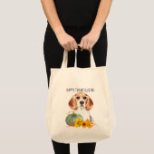 Hipster Beagle Anpassbarer Erntedank Tragetasche (Vorderseite (Produkt))