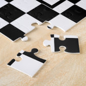 Hipster Bear auf B&W Checkerboard, personalisiert Puzzle (Seite)