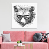 Hipster Bear Leinwanddruck (Insitu (Wohnzimmer))