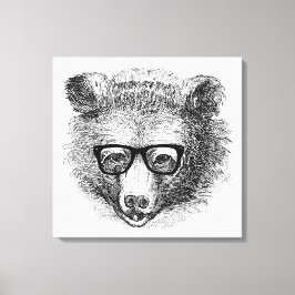 Hipster Bear Leinwanddruck