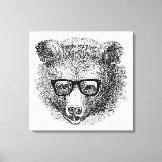 Hipster Bear Leinwanddruck (Vorderseite)