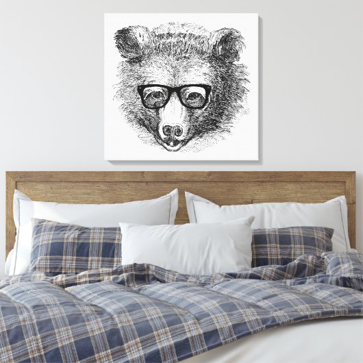 Hipster Bear Leinwanddruck (Insitu (Schlafzimmer))
