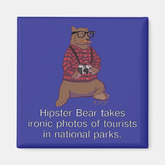 Hipster Bear Magnet (Vorne)