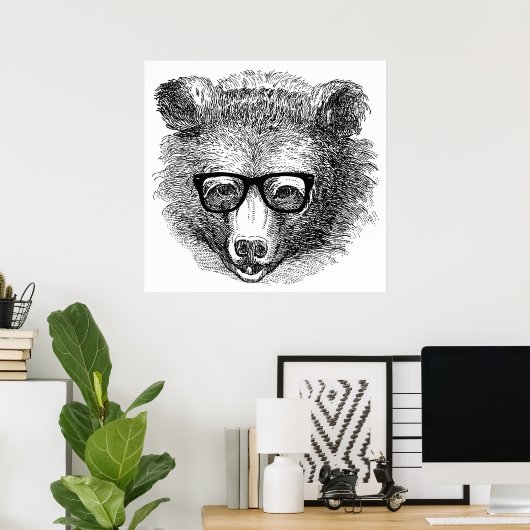 Hipster Bear Poster (Heimbüro)