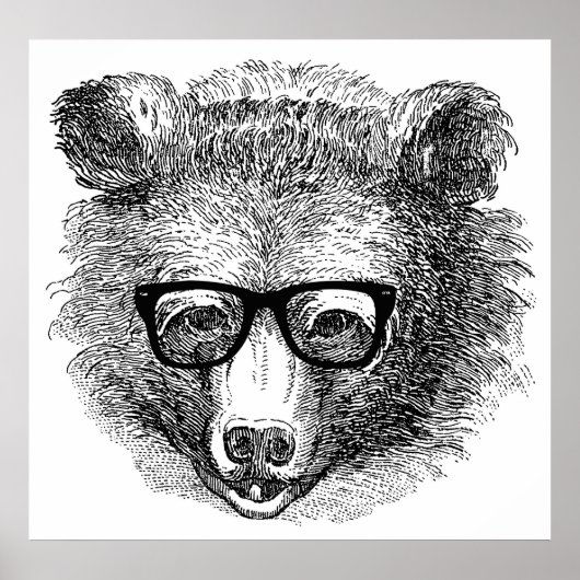 Hipster Bear Poster (Vorne)