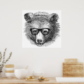 Hipster Bear Poster (Küche)