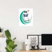 Hipster Bear Reiten auf einem Skateboard Poster (Heimbüro)