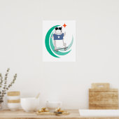 Hipster Bear Reiten auf einem Skateboard Poster (Küche)