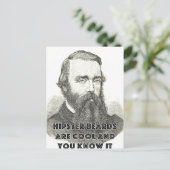 Hipster Beard Funny Greetings Card Cooler Spaß Postkarte (Stehend Vorderseite)
