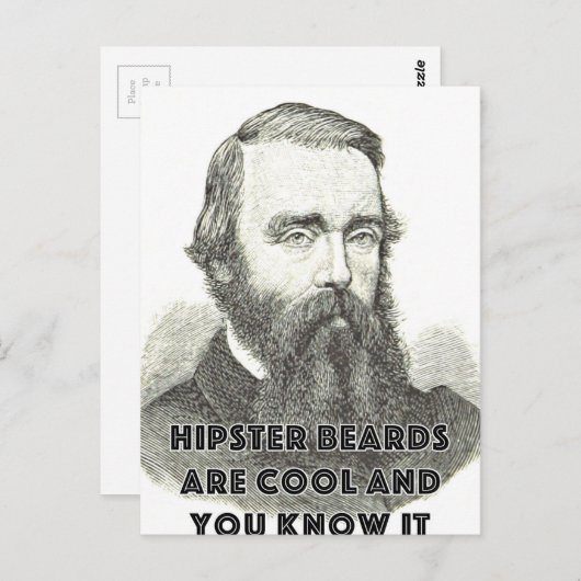 Hipster Beard Funny Greetings Card Cooler Spaß Postkarte (Vorne/Hinten)