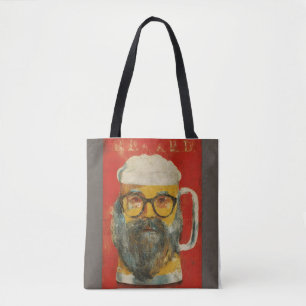 Hipster Bearded Beer Tasse Totbeutel Tasche
