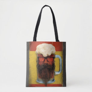 Hipster Bearded Beer Tasse Totbeutel Tasche