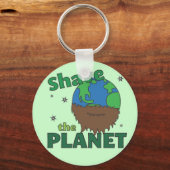 Hipster Bearded Earth Day Shave (Gerettet) Planet Schlüsselanhänger (Vorderseite)