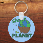 Hipster Bearded Earth Day Shave (Gerettet) Planet Schlüsselanhänger (Vorderseite)