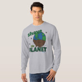 Hipster Bearded Earth Day Shave (Gerettet) Planet T-Shirt (Vorne ganz)