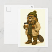 Hipster-Biber-Postkarte Postkarte (Vorne/Hinten)