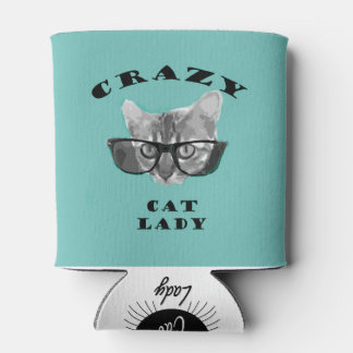 Hipster Blue Popular Crazy Cat Lady Spaß Dosenkühler