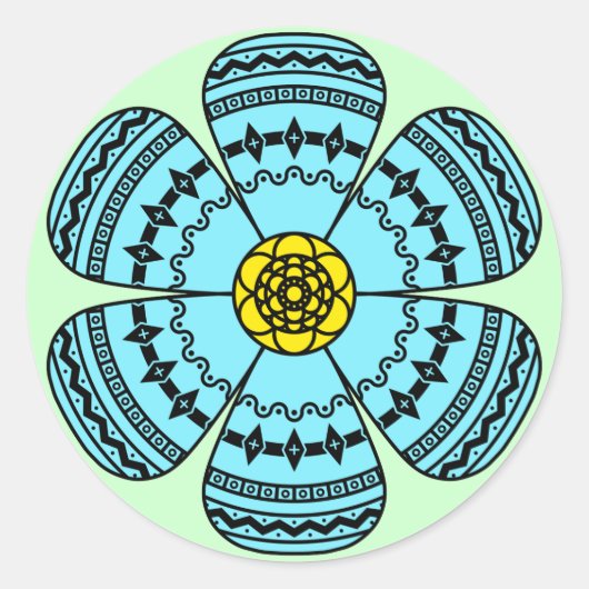 Hipster-Blume-Aufkleber Runder Aufkleber (Vorderseite)