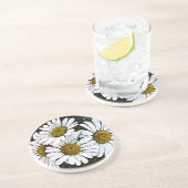 Hipster Bohemisch Chic Summer White Daisy Sandstein Untersetzer (Seite)