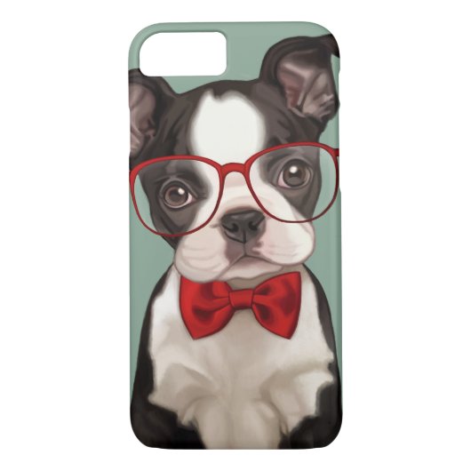 Hipster-Boston-Terrier Case-Mate iPhone Hülle (Rückseite)