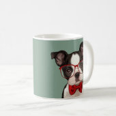 Hipster-Boston-Terrier Kaffeetasse (VorderseiteRechts)