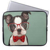 Hipster-Boston-Terrier Laptopschutzhülle (Vorderseite)