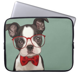 Hipster-Boston-Terrier Laptopschutzhülle