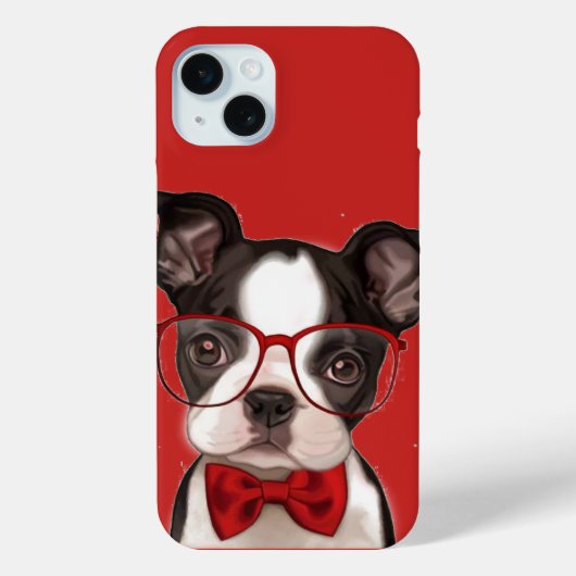 Hipster Boston Terrier Pup Case-Mate iPhone Hülle (Rückseite)