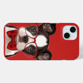 Hipster Boston Terrier Pup Case-Mate iPhone Hülle (Rückseite (Horizontal))