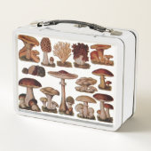Hipster - Botanischer Ausdruck - Vintage Pilze Metall Brotdose (Rückseite)