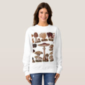 Hipster - Botanischer Ausdruck - Vintage Pilze Sweatshirt (Vorne ganz)