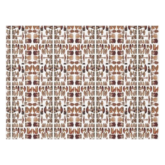 Hipster - Botanischer Ausdruck - Vintage Pilze Tischdecke (Vorderseite (Horizontal))